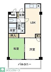 名瀬ハイツ 2LDKの間取図画像