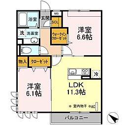 エクレール原宿 2LDKの間取図画像