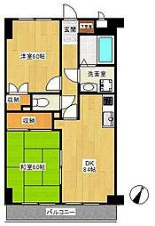 YMD3マンション 2DKの間取図画像