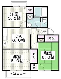 鎌倉山ガーデンヒルズ 3DKの間取図画像