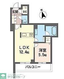 ブラウニー 1LDKの間取図画像