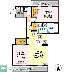 メゾン ド ネージュ東戸塚 2LDKの間取図画像