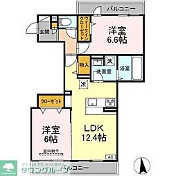 メゾン ド ネージュ東戸塚 2LDKの間取図画像