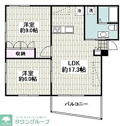 グレード1逗子 2LDKの間取図画像