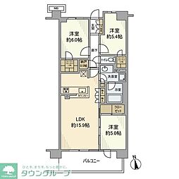 ザ・パークハウスオイコス鎌倉大船 3LDKの間取図画像
