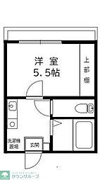 フラット七里 1Kの間取図画像