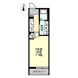 ラヴィベール逗子 1Kの間取図画像