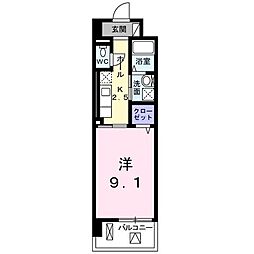 ブローテ湘南 1Kの間取図画像