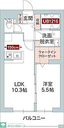 茅ヶ崎市小和田1丁目マンション 1LDKの間取図画像