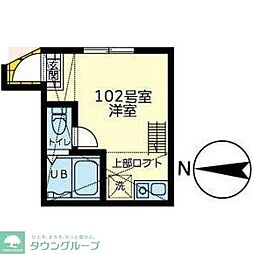 横浜市戸塚区戸塚町アパート ワンルームの間取図画像