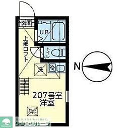 横浜市戸塚区戸塚町アパート ワンルームの間取図画像