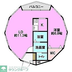 シェルコート 1LDKの間取図画像