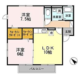 エーリNAKANO 2LDKの間取図画像