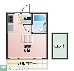 港南スナイプハウス ワンルームの間取図画像