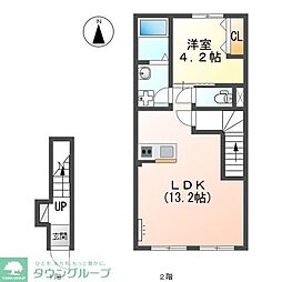 茅ヶ崎市本村2丁目アパート 1LDKの間取図画像