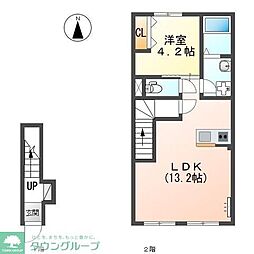 茅ヶ崎市本村2丁目アパート 1LDKの間取図画像
