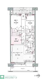 パークアリーナビューウイングB棟 2SLDKの間取図画像