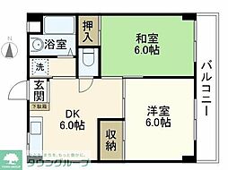 サンコート上大岡 2DKの間取図画像