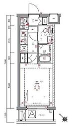 AZEST井土ヶ谷 1Kの間取図画像