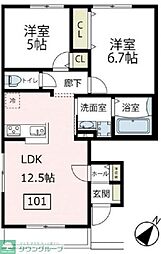 フォリアマーレ 2LDKの間取図画像