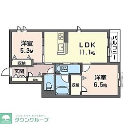 シャーメゾン鎌倉海岸 2LDKの間取図画像