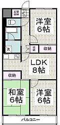 ダンデライオン鵠沼 3DKの間取図画像