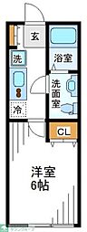 BLUE OCEAN上大岡 1Kの間取図画像