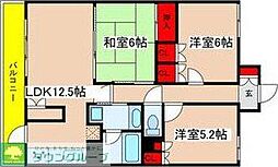 シャトー高石 3LDKの間取図画像
