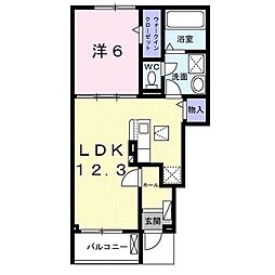 ビラ・パストラル 1LDKの間取図画像