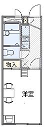 レオパレスプリムローズ 1Kの間取図画像