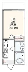 川崎市多摩区西生田4丁目アパート 1Kの間取図画像