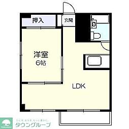 マンションシルビア 1LDKの間取図画像