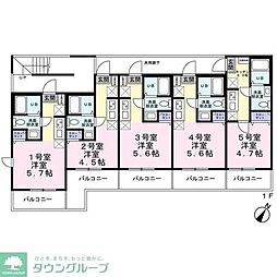 カーム登戸 ワンルームの間取図画像