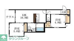 スリジエ多摩川 2LDKの間取図画像
