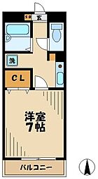 コリーナヴェルデ 1Kの間取図画像