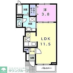 レクエルド2 1LDKの間取図画像