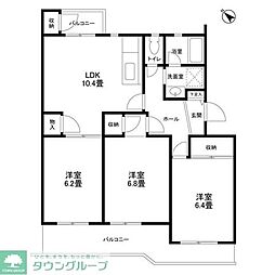 アドリーム新百合ヶ丘 3LDKの間取図画像
