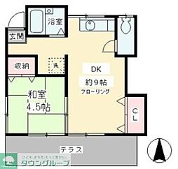 Daimoto壱番館A棟 1DKの間取図画像