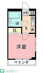 シティ玉川学園 1Kの間取図画像