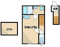 カインドネス町田旭町 ワンルームの間取図画像