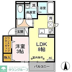 アルル新百合ヶ丘 1LDKの間取図画像