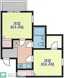アスタック弐番館 2Kの間取図画像