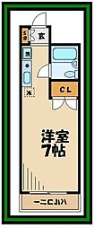 美山コーポ向ヶ丘 ワンルームの間取図画像