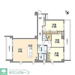 レックス宮前平 3LDKの間取図画像
