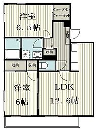 アトリオ・ヴィラ参番館 2LDKの間取図画像
