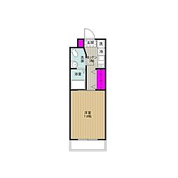シャンベール・町田 1Kの間取図画像