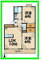 ソフィア2 2LDKの間取図画像
