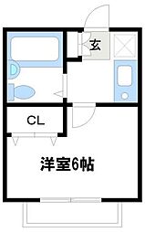 スターアレイ 1Kの間取図画像