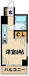 クレール玉川学園前 ワンルームの間取図画像