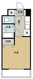 パイン・ワン生田 1Kの間取図画像